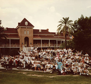 In front of Old Main on UA Campus